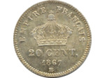 FRANCE 20 CENTIMES NAPOLEON III 1867 BB SUP N1