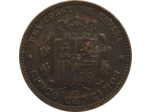 ESPAGNE 5 CENTIMOS 1879 OM TB+ (W674)
