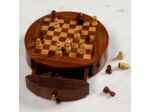 Jeu d'échecs rond bois 18x5cm