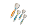 Ensemble 4 cuillères porcelaine Sardines 17x5x2cm