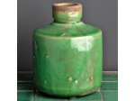 Vase grès bouteille vert olive 14x11cm
