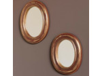 Duo 2 Miroirs Ovales Or Bois de Manguier 36x30cm