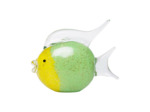 Statuette poisson rond verre coloré 16x19x7cm