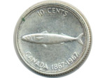 CANADA 10 CENT ELISABETH II 1967 TTB+(W67)
