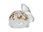 Presse papier verre lapin Garenne blanc 7x10x11cm
