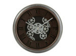 Horloge engrenages gris acier 52x8cm