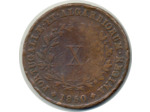 PORTUGAL 10 REIS MARIA II 1850 TB (W481)