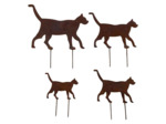 Ensemble 4 piquets jardin chat 19x21cm