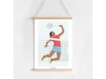 Affiche "Joueuse de badminton" - personnalisable