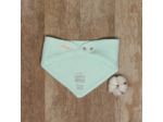 bandana bavoir en coton bio brodé d'une feuille