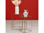 Ensemble de 2 tables d'appoint hexagonales 40x40x56cm