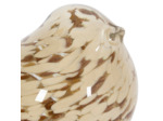 Décoration oiseau verre métal beige doré 15x8x14cm