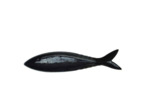 Petit Plat Poisson Bleu Nuit céramique vernie 7x30cm