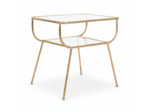 Table appoint verre doré Eluminea 47x40x47cm