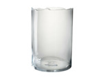 Photophore bord irrégulier verre transparent long 27x27x39cm