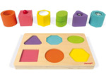 Janod - Puzzle 6 Cubes Sensoriels en Bois I Wood - Jouet d'Eveil Educatif -