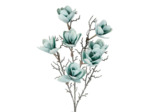 Tige Magnolia Artificielle Géante Turquoise en Polyester 107cm