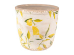 Pot de fleurs Lemon jaune céramique 13x13x12cm