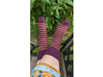 Chaussettes CHILL - 80% mohair / Rayée Prune & Terra cota