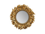 Miroir doré plumage résine 40x40x40cm