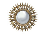 Miroir convexe ornements dorés 29x29cm