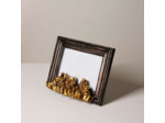Cadre photo lapins dorés 10x15x6cm