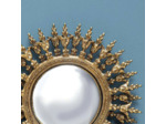 Miroir convexe ornements dorés 29x29cm