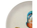 Dessous Plat Oiseau Bleu Orange dolomite 20x20x2cm