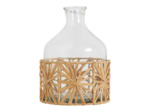 Vase bonbonne verre raphia 14x21cm