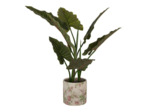 Pot de Fleurs céramique beige rose fleurs 17x16cm