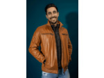 DON3006 Blouson homme cuir camel