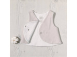 Gilet bébé sans manches coton bio réversible polaire