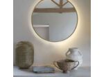 Miroir Victoria rond LED doré 90x3cm