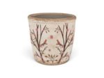 Pot de fleurs beige marron céramique 14x14x13 cm