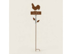 Pluviomètre coq métal à planter jardin 22x6x110cm