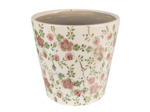 Pot de fleurs d'intérieur céramique beige 14x13cm