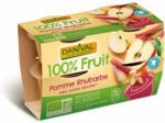 Puree pomme rhubarbe 4x100g DANIVAL