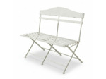 Banc de jardin fer blanc 104x55x94cm