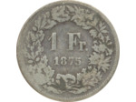 SUISSE 1 FRANC 1875 B TB