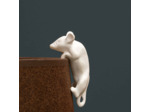 Souris Décorative à Suspendre en Porcelaine Blanche 10x4x6cm