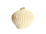 Vase décoratif céramique beige texturé 25x14x20cm