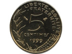 FRANCE 5 CENTIMES LAGRIFFOUL 1999 UNC