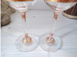 Flutes à champagne en cristal peintes à la main au décor champêtre avec envole de petites libellules