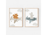 Affiche Enfant encadrée, Souris en Avion