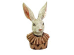 Buste lapin Heinz blanc résine 27x23x50cm