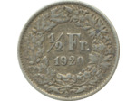 SUISSE 1/2 FRANC 1920 B TTB N1