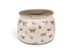 Pot de fleurs intérieur beige à papillons 20x15cm