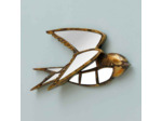 Miroir hirondelle en résine doré vieilli 41x18cm