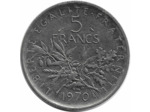 FRANCE 5 FRANCS ROTY 1970 TTB+