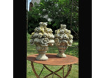 Paire de bouquets fleuris Perla 58x35x21cm